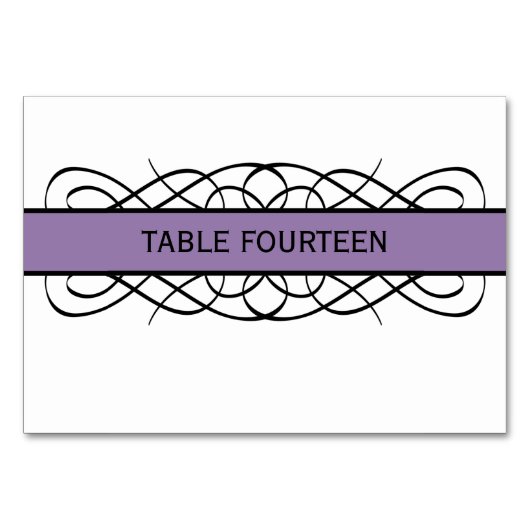 Lila Deko Blühe Tabellenkarte Tischnummer (Vorderseite)
