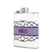 Lila Deko Blühte Flask Flachmann (Links)