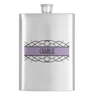 Lila Deko Blühte Flask Flachmann