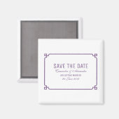 Lila Deko Chic Save the Date Magnet (Vorderseite/Rückseite)