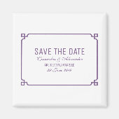 Lila Deko Chic Save the Date Magnet (Vorne)