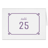 Lila Deko Chic Tischnummer (Vorderseite (Horizontal))