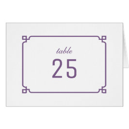 Lila Deko Chic Tischnummer