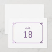 Lila Deko Chic Tischnummer Postkarte (Vorne/Hinten)
