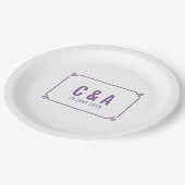 Lila Deko Chic Wedding Pappteller (Schrägansicht)