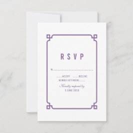Lila Deko Chic Wedding RSVP Karte