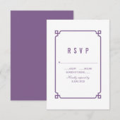 Lila Deko Chic Wedding RSVP Karte (Vorne/Hinten)