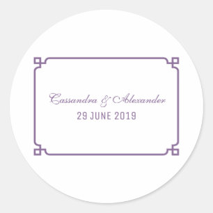 Lila Deko Chic Wedding Runder Aufkleber