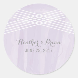 Lila Deko-Hochzeit Runder Aufkleber