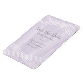 Lila Deko Save the Date Magnet (Linke Seite)