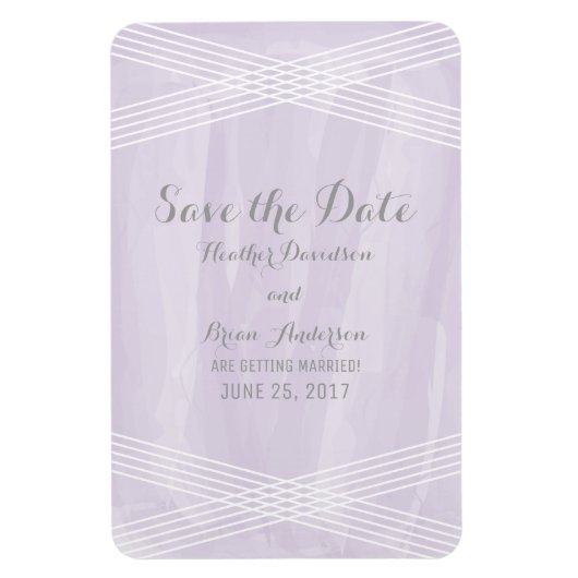 Lila Deko Save the Date Magnet (Vertikal)