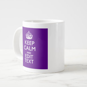 Lila Dekoration Behalte Ruhe und Text Jumbo-Tasse