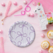 Lila Dekoration der Coquette Bow Pastel Lavendel Pappteller (Party)
