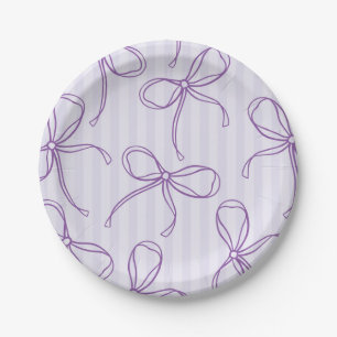 Lila Dekoration der Coquette Bow Pastel Lavendel Pappteller