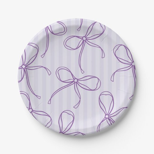 Lila Dekoration der Coquette Bow Pastel Lavendel Pappteller (Vorderseite)