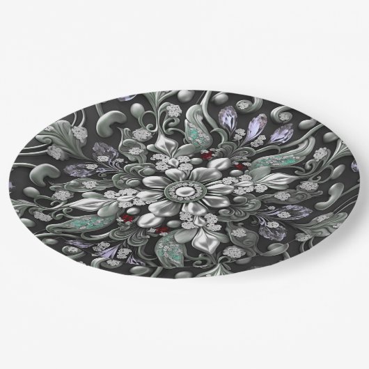 Lila, dekorative Papierplatte Pappteller (Schrägansicht)