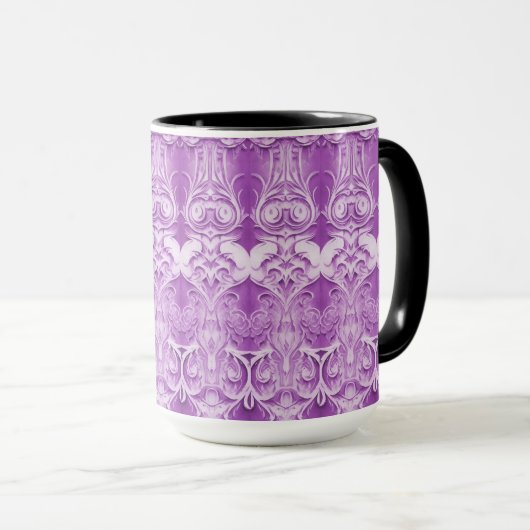 Lila dekorative Tasse (VorderseiteRechts)