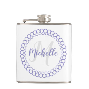 Lila dekorativer Circle Monogram Flask Flachmann
