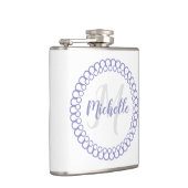 Lila dekorativer Circle Monogram Flask Flachmann (Rechts)