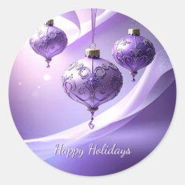 Lila Dekorativer Weihnachtsball-Feiertags-Aufklebe Runder Aufkleber