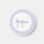 Lila dekoratives Circle Monogram Magnet (Vorne)