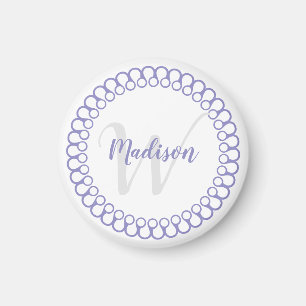 Lila dekoratives Circle Monogram Magnet