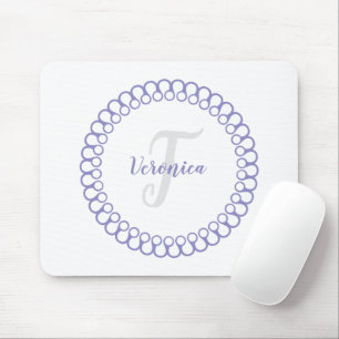 Lila dekoratives Circle Monogram Mouse Pad Mousepad