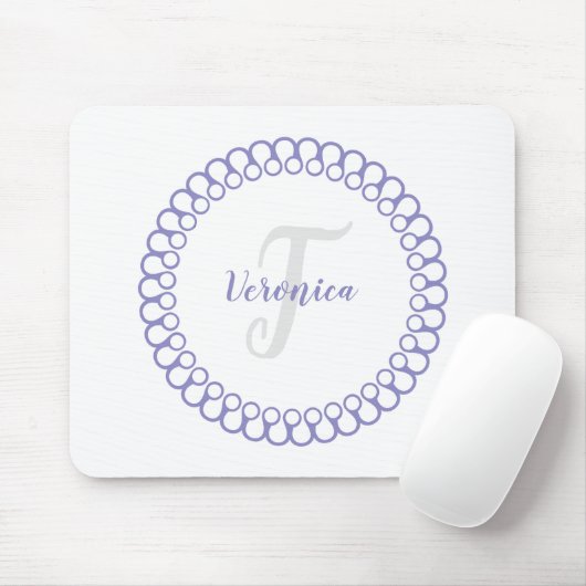 Lila dekoratives Circle Monogram Mouse Pad Mousepad (Mit Mouse)
