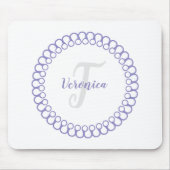 Lila dekoratives Circle Monogram Mouse Pad Mousepad (Vorne)