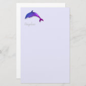 lila Delphin in der Lavendel Briefpapier (Vorne/Hinten)