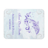 Lila Delphin speichert das Datumsfenster Magnet (Horizontal)