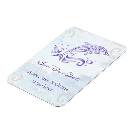 Lila Delphin speichert das Datumsfenster Magnet (Linke Seite)