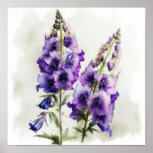 Lila Delphinium-Blume Art Print Poster (Vorne)