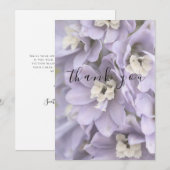 Lila Delphinium Blume Flat Dankeschön Karte (Vorne/Hinten)