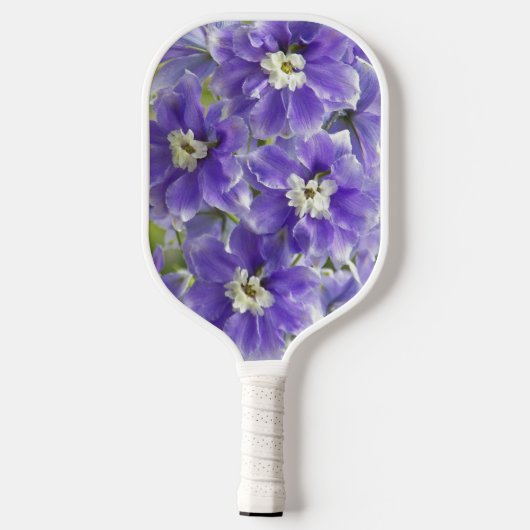 Lila Delphinium-Blume Pickleball Schläger (Rückseite)