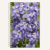Lila Delphinium Floral Notizblock (Vorderseite)