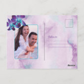 Lila Dendrobium Orchid Wedding Save the Date Postkarte (Rückseite)