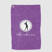 Lila Denim Fabric Print, Woman's Golf Handtuch (Vorderseite)