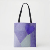 Lila Denim Heart Tote Bag Tasche (Vorderseite)