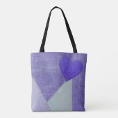 Lila Denim Heart Tote Bag Tasche (Rückseite)