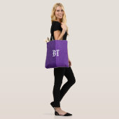 Lila Denim Jeans Fabric Monogram Personalisiert Tasche (Am Model)
