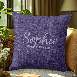 Lila Denim Texture | Personalisierte rustikale Zuh Kissen