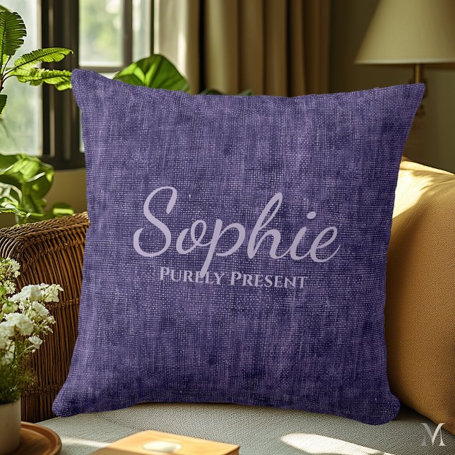 Lila Denim Texture | Personalisierte rustikale Zuh Kissen (Von Creator hochgeladen)