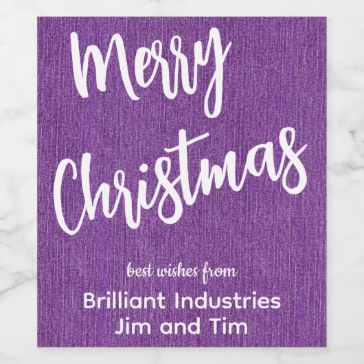 Lila Denim White Script, Business Name Set 6 Weinetikett (Einzelnes Label)