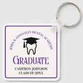 Lila Dental School Custom Abschluss Geschenk Schlüsselanhänger (Rückseite)