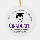 Lila Dental School Custom Abschluss Weihnachten Keramik Ornament (Vorne)