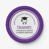 Lila Dental School Custom Graduation Party Pappteller (Vorderseite)