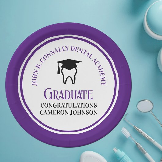 Lila Dental School Custom Graduation Party Pappteller