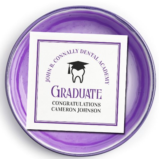 Lila Dental School Custom Graduation Party Serviette