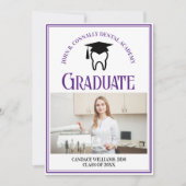 Lila Dental School Foto Custom Abschluss Ankündigung (Vorderseite)
